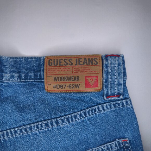 Guess Jeans Mens Jean Shorts 34 Vintage 90s Carpenter 12" Inseam 100% Cotton USA - Picture 8 of 8